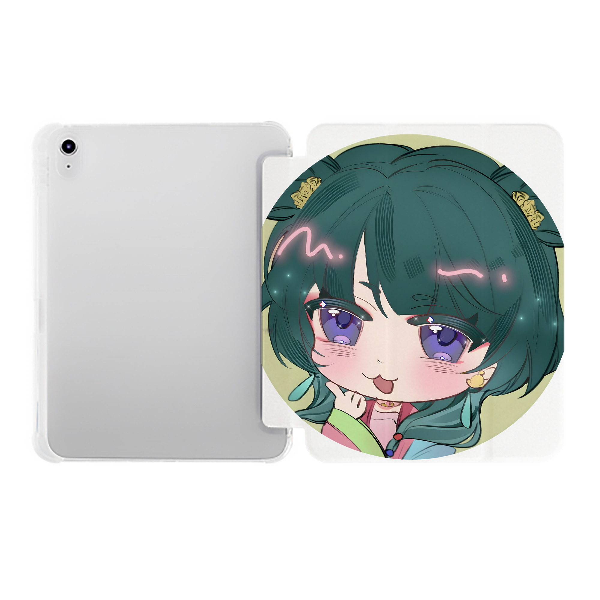 （画像用） 薬屋のひとりごと The Apothecary Diaries IPad ケース ペン収納付き 三つ折りスタンド PUレザー×シリコン 対応機種9.5/10.5/10.9インチ